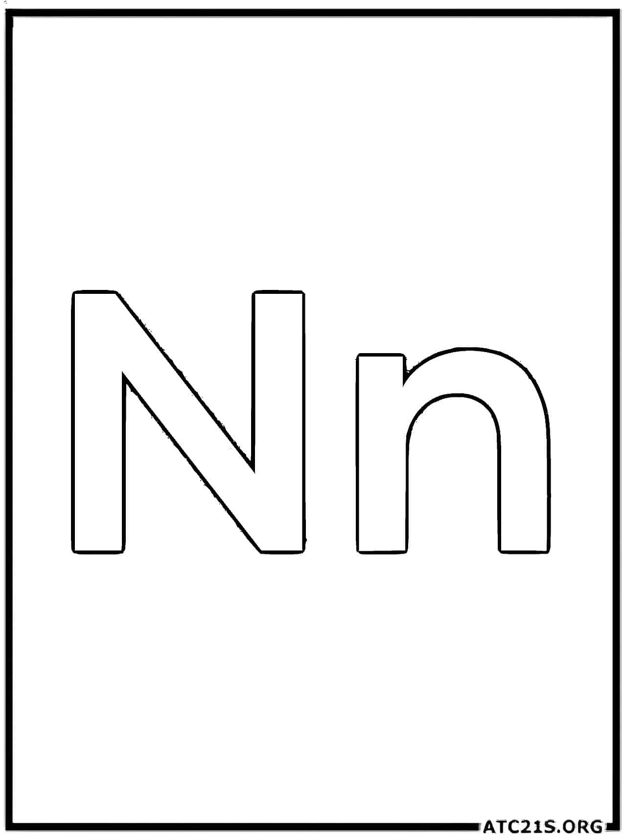 Free Letter N Coloring Pages Download ATC21S