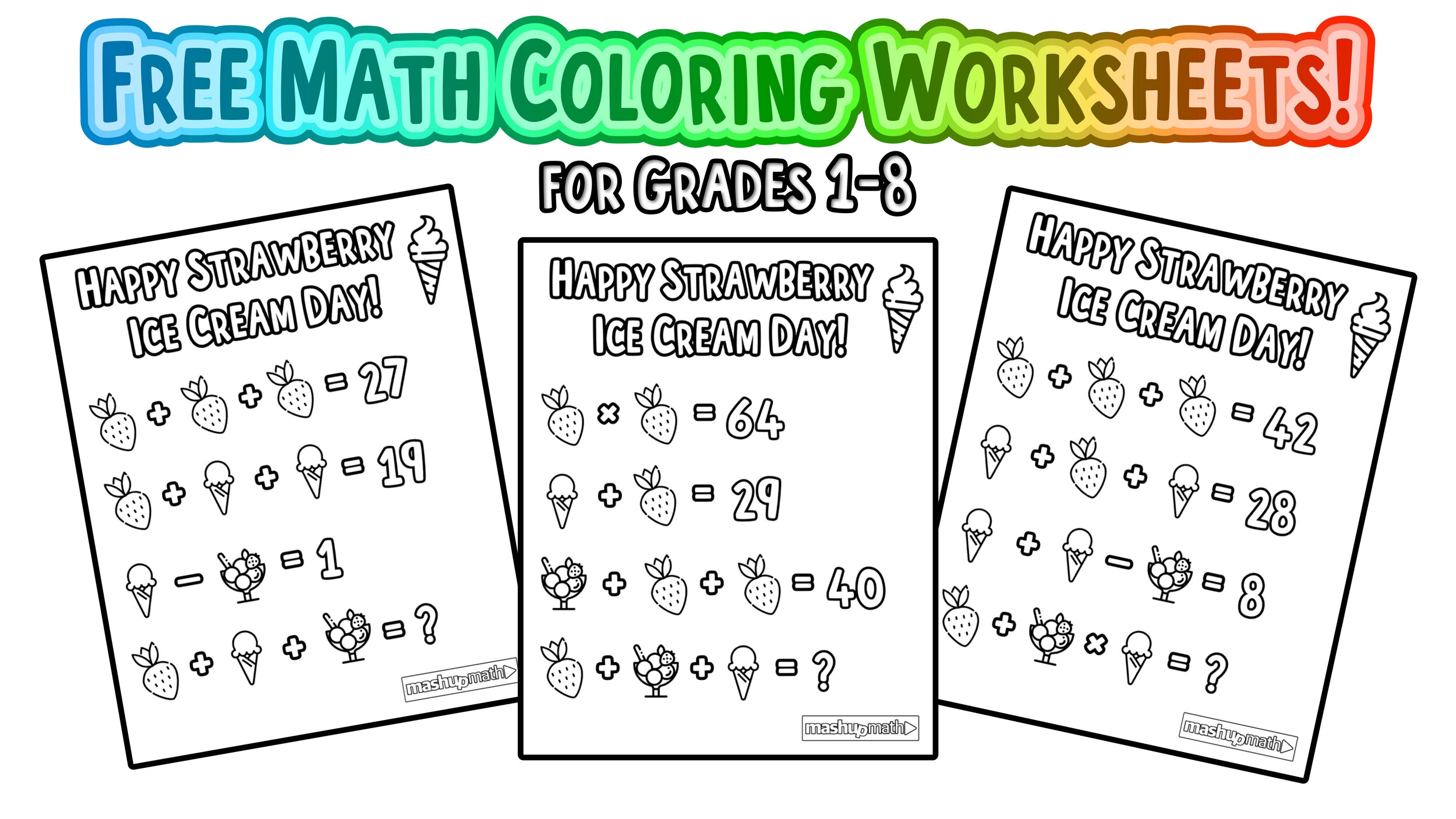 Free Math Coloring Pages For Grades 1 8 Mashup Math Worksheets 