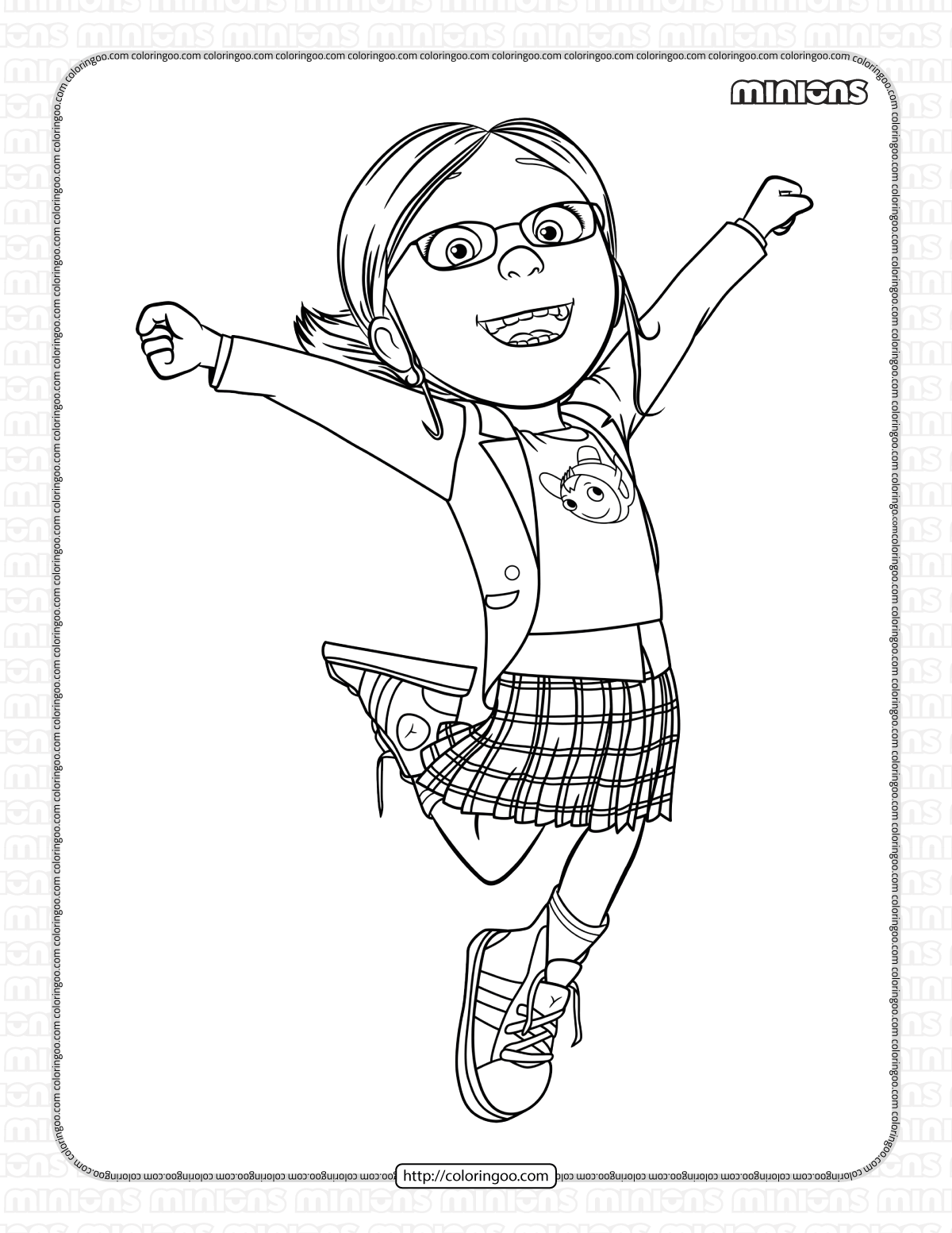 Free Minions Margo Gru Coloring Sheet