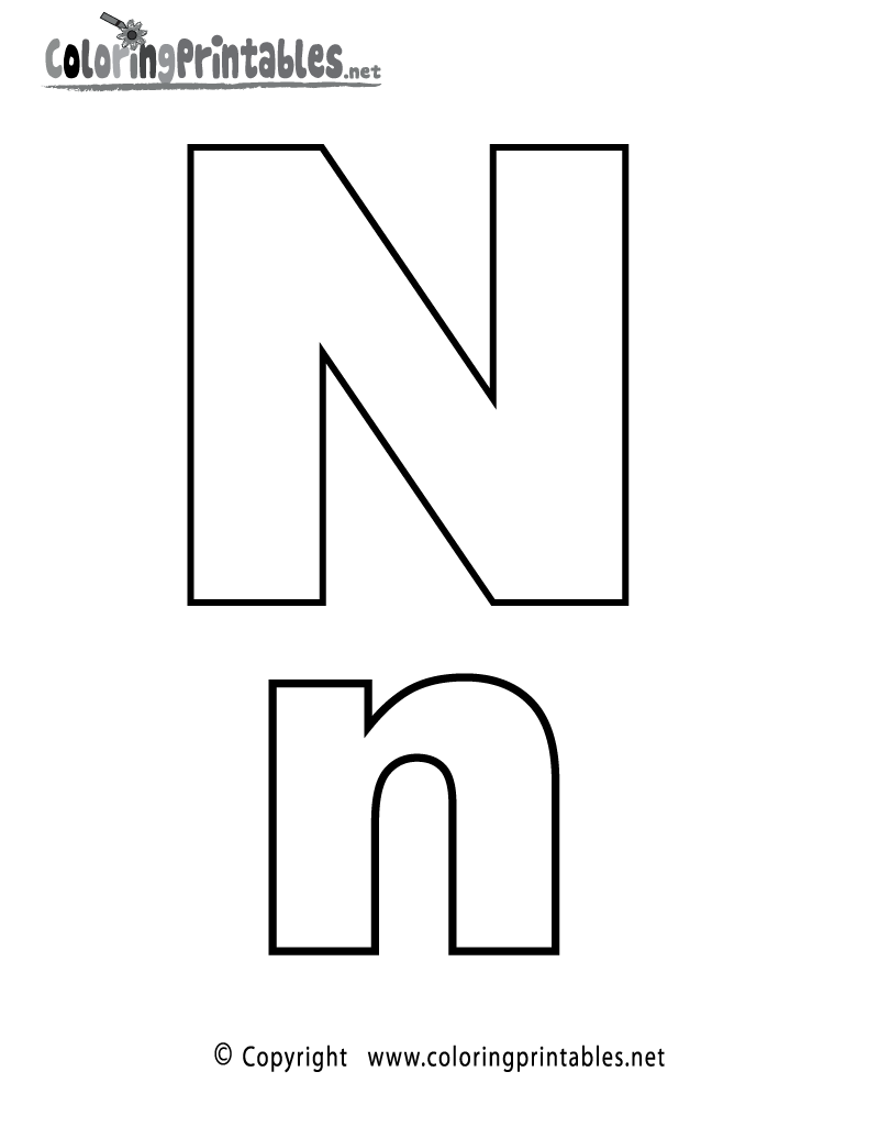 Printable Letter N Coloring Page