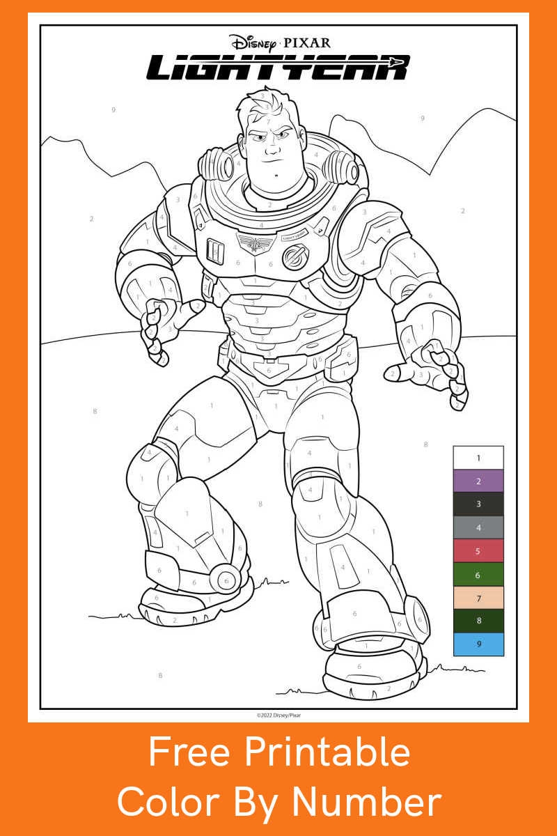 Free Printable Buzz Lightyear Color By Number Mama Likes This