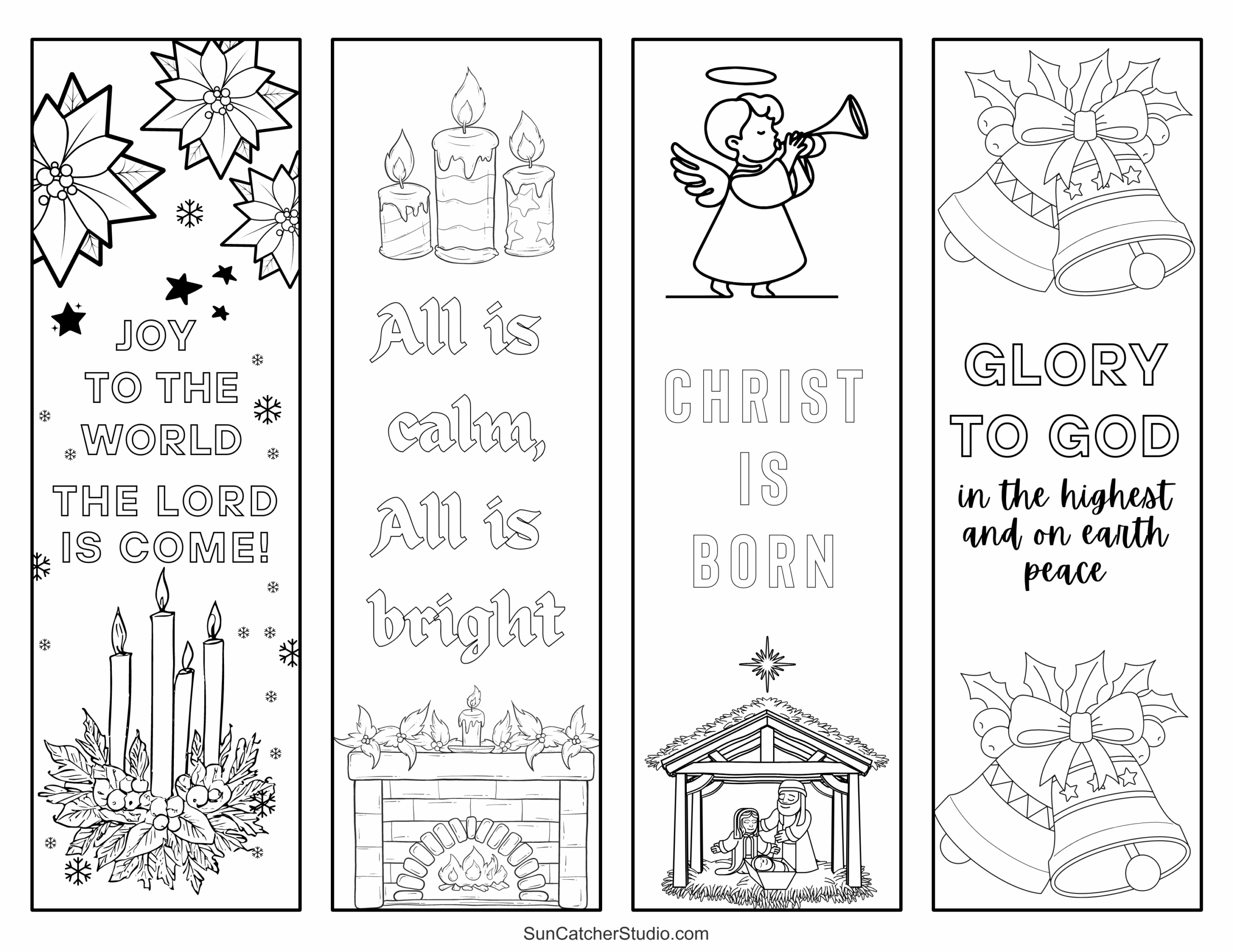 Free Printable Christmas Bookmarks To Print U0026 To Color Free Printables Monograms Design Tools Patterns U0026 DIY Projects