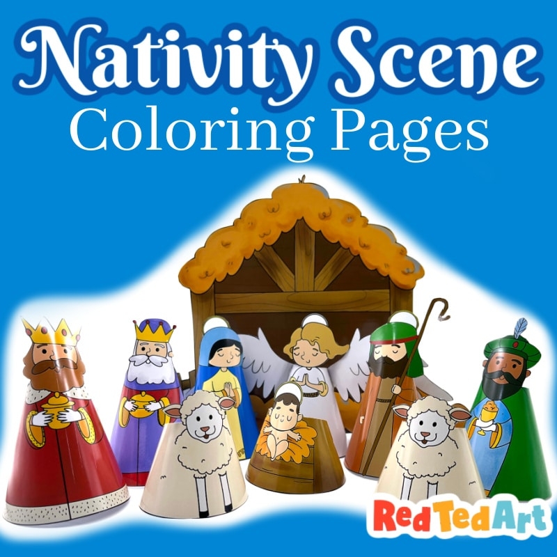 Free Printable Christmas Nativity Colouring Page Red Ted Art Free Printable Christmas Nativity Colouring Page Red Ted Art