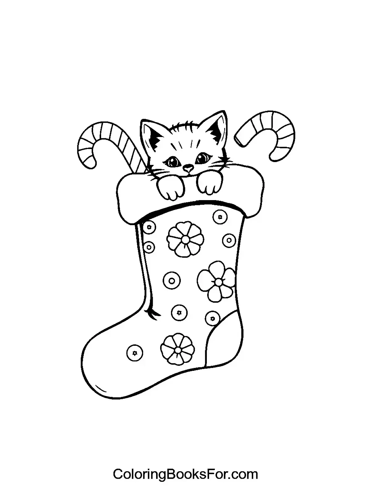 Free Stocking Coloring Page