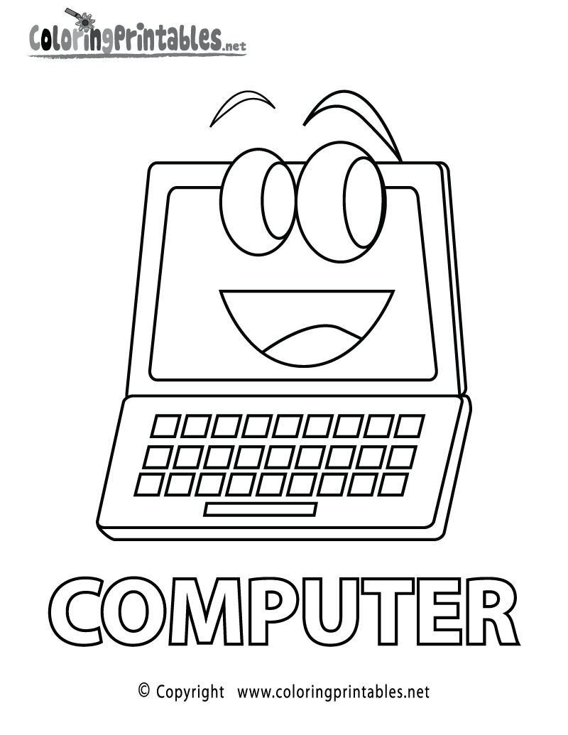 Free Printable Computer Coloring Page Free Printable Computer Coloring Page