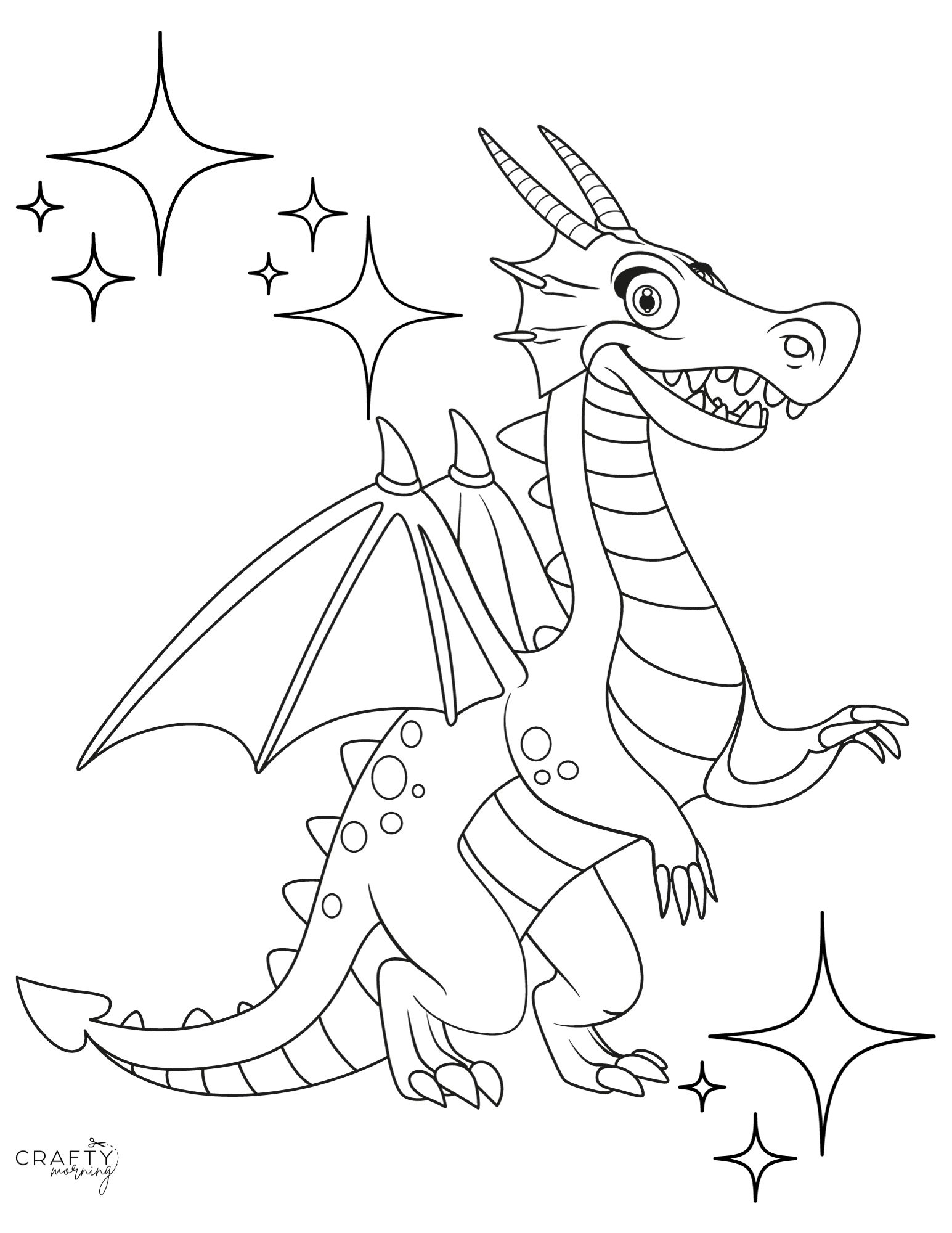 Free Printable Dragon Coloring Pages Crafty Morning