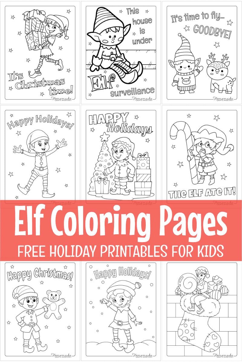 Free Printable Elf Coloring Pages For Kids Free Printable Elf Coloring Pages For Kids