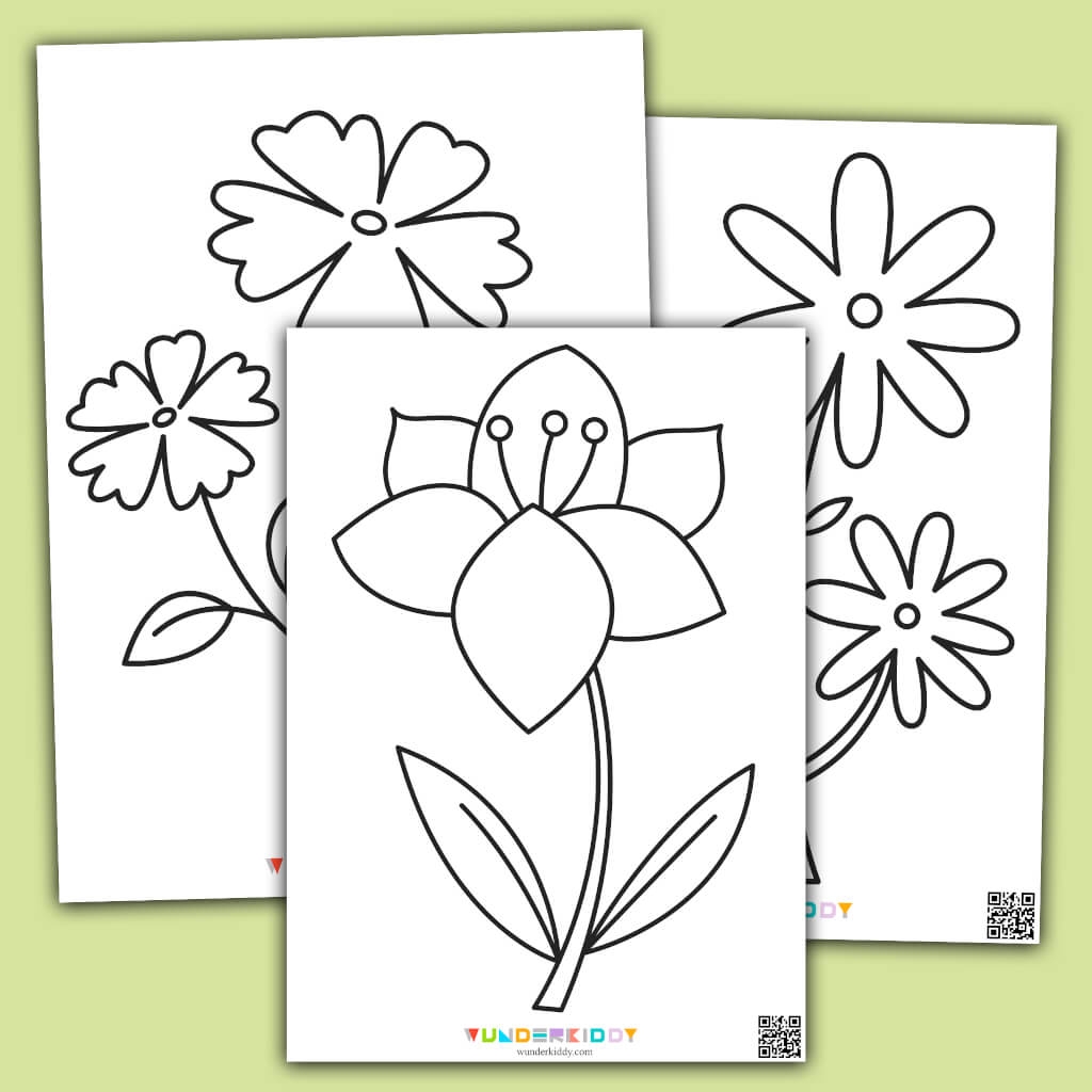 Free Coloring Pages Spring Flowers