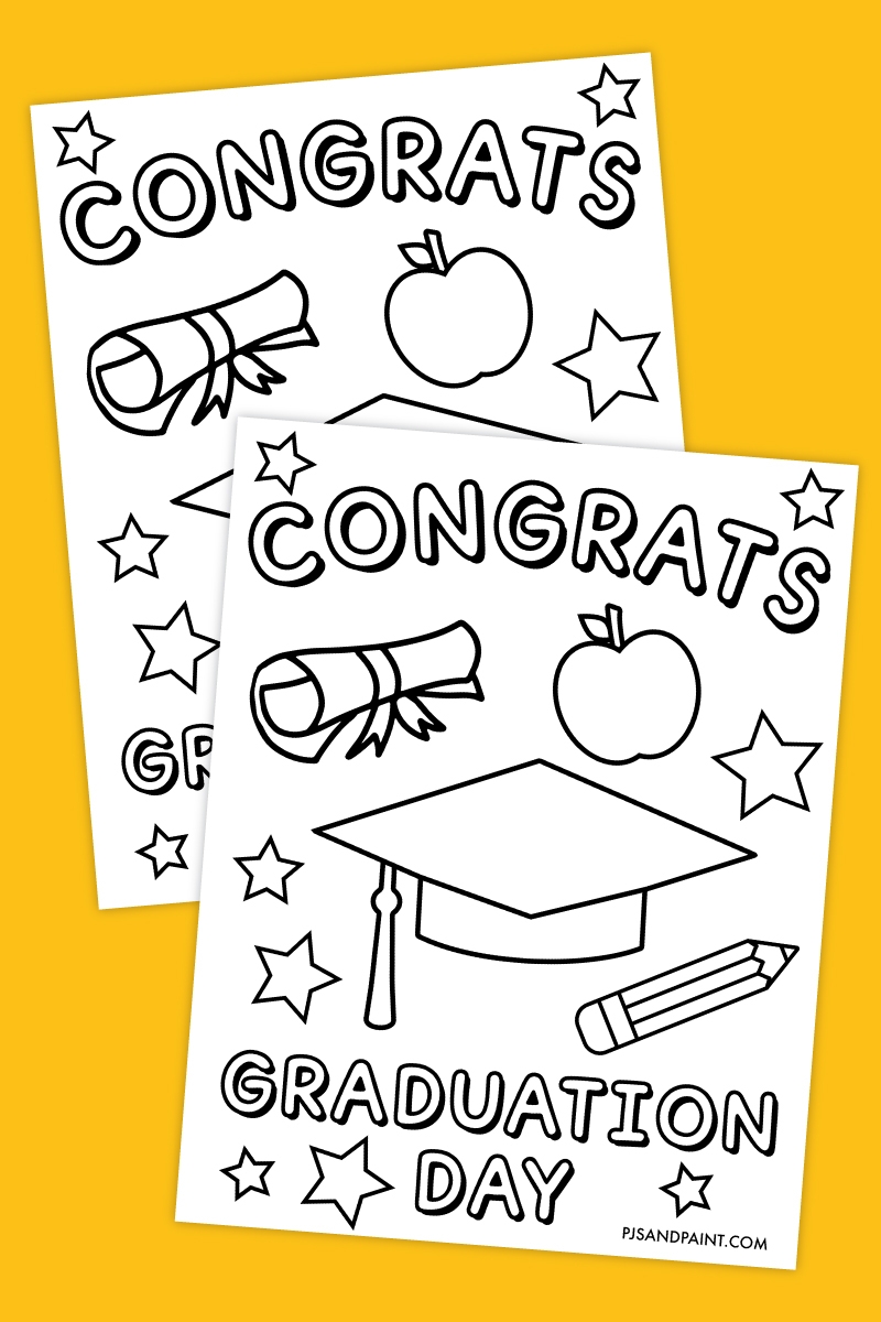 Free Printable Graduation Day Coloring Page Pjs And Paint