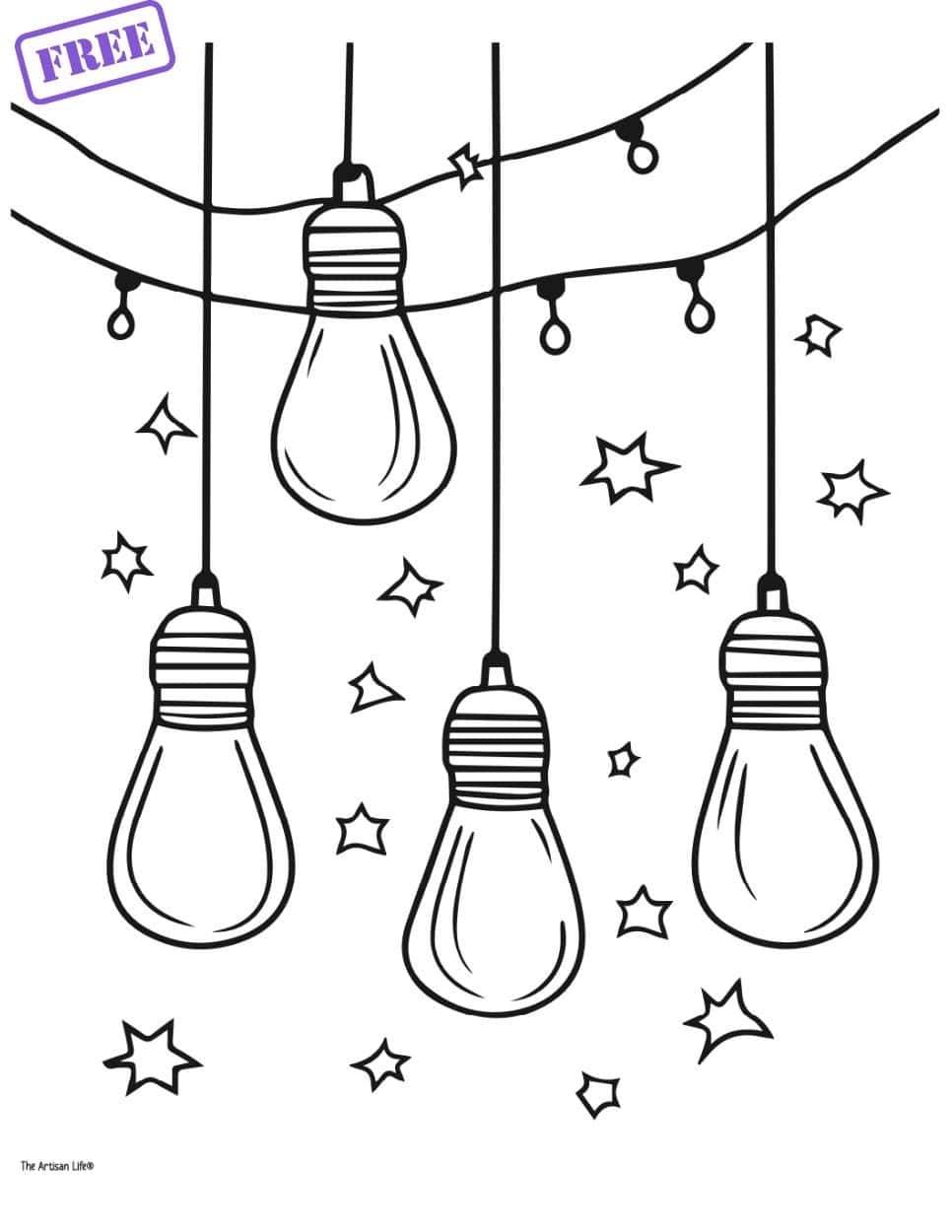 Christmas Lights Coloring Pages Printable