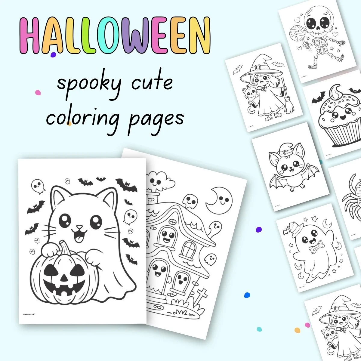 Free Printable Spooky Cute Halloween Coloring Pages The Artisan Life Free Printable Spooky Cute Halloween Coloring Pages The Artisan Life