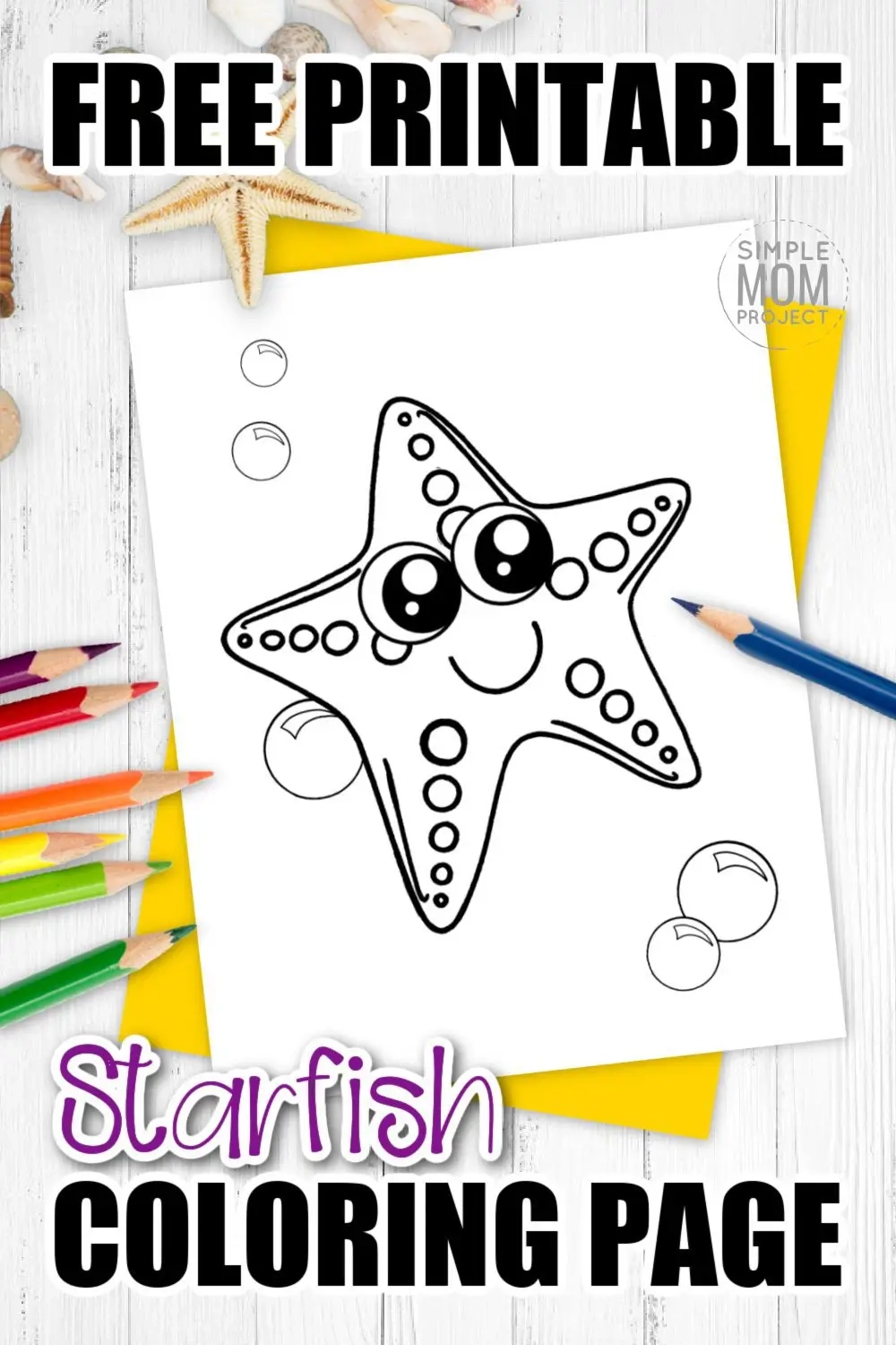 Free Printable Starfish Coloring Page Simple Mom Project