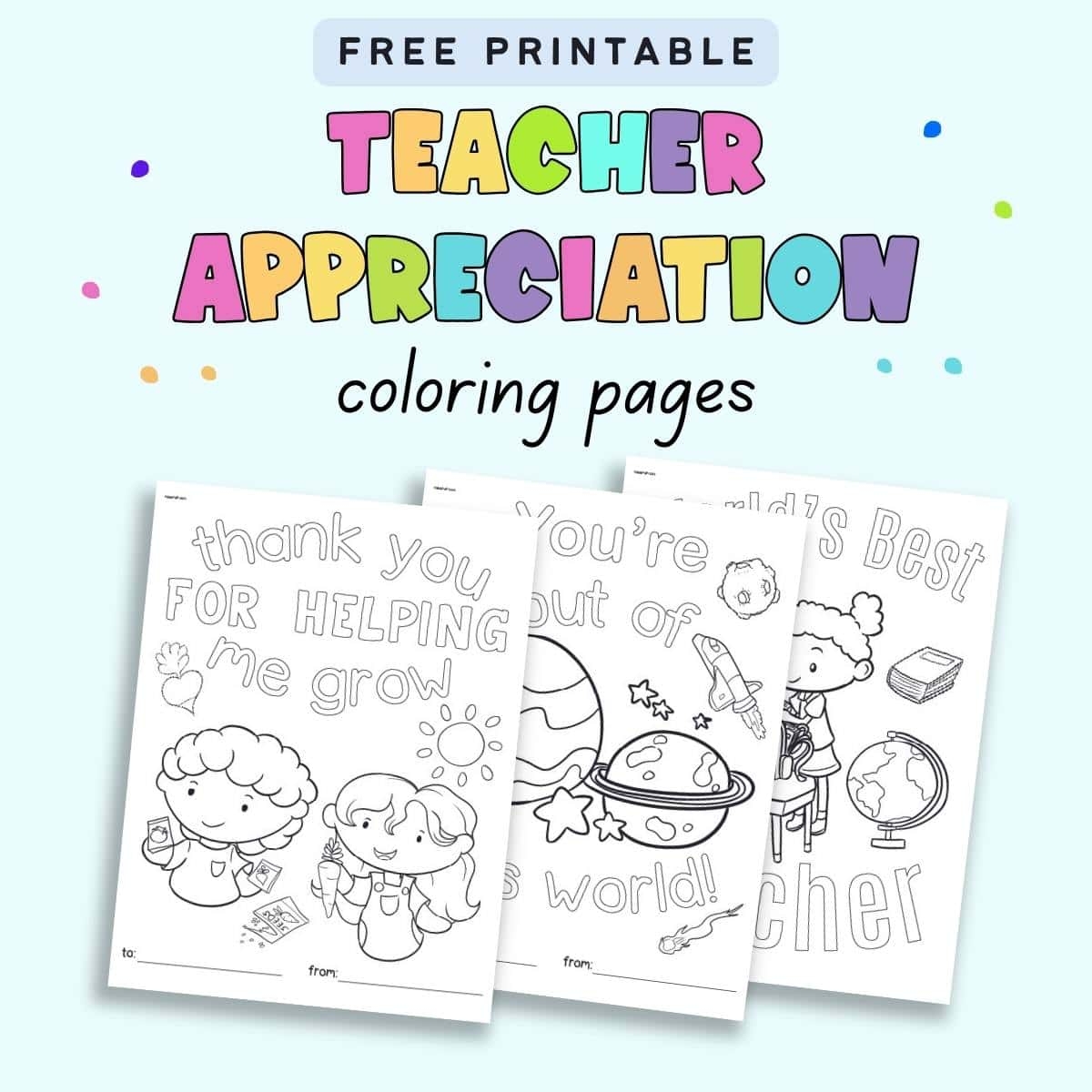 Teacher Appreciation Coloring Page Printable