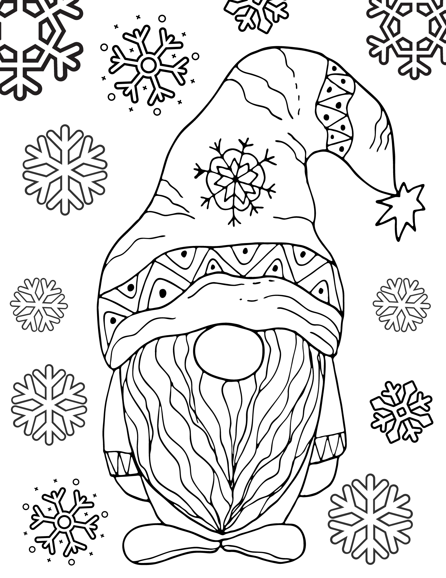 Free Printable Winter Gnomes Coloring Pages For Kids And Adults Free Printable Winter Gnomes Coloring Pages For Kids And Adults