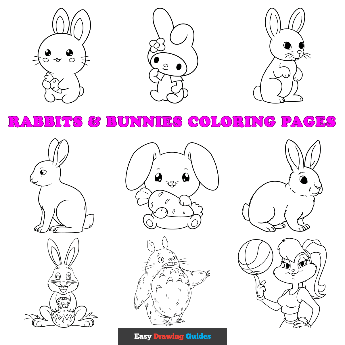 Free Rabbits Bunnies Coloring Pages For Kids 11 Printable Sheets