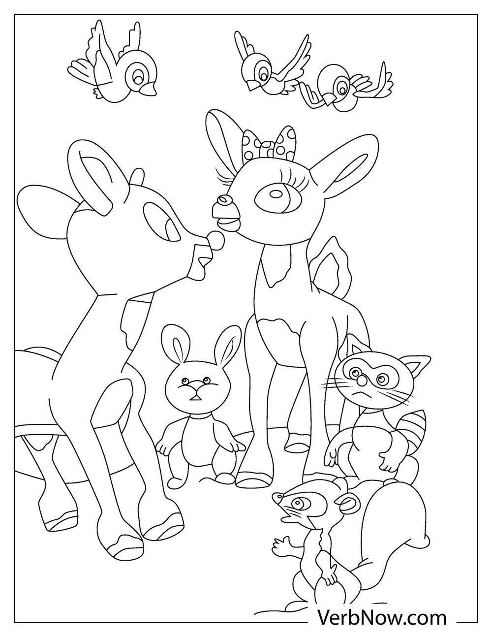Free RUDOLPH RED NOSED REINDEER Coloring Pages Printable PDF Free RUDOLPH RED NOSED REINDEER Coloring Pages Printable PDF