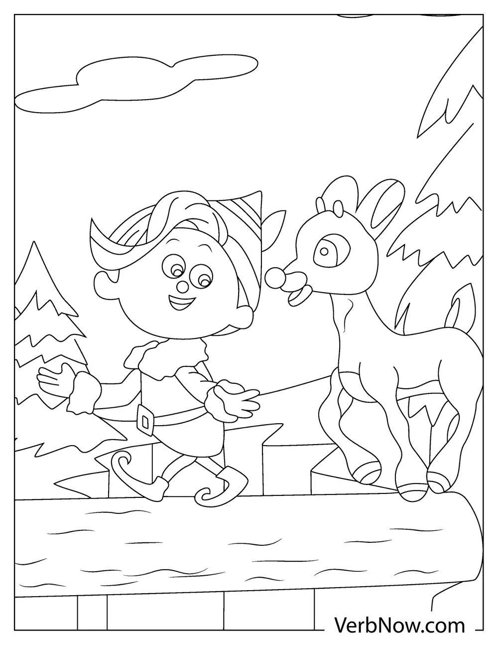 Free RUDOLPH RED NOSED REINDEER Coloring Pages Printable PDF Free RUDOLPH RED NOSED REINDEER Coloring Pages Printable PDF