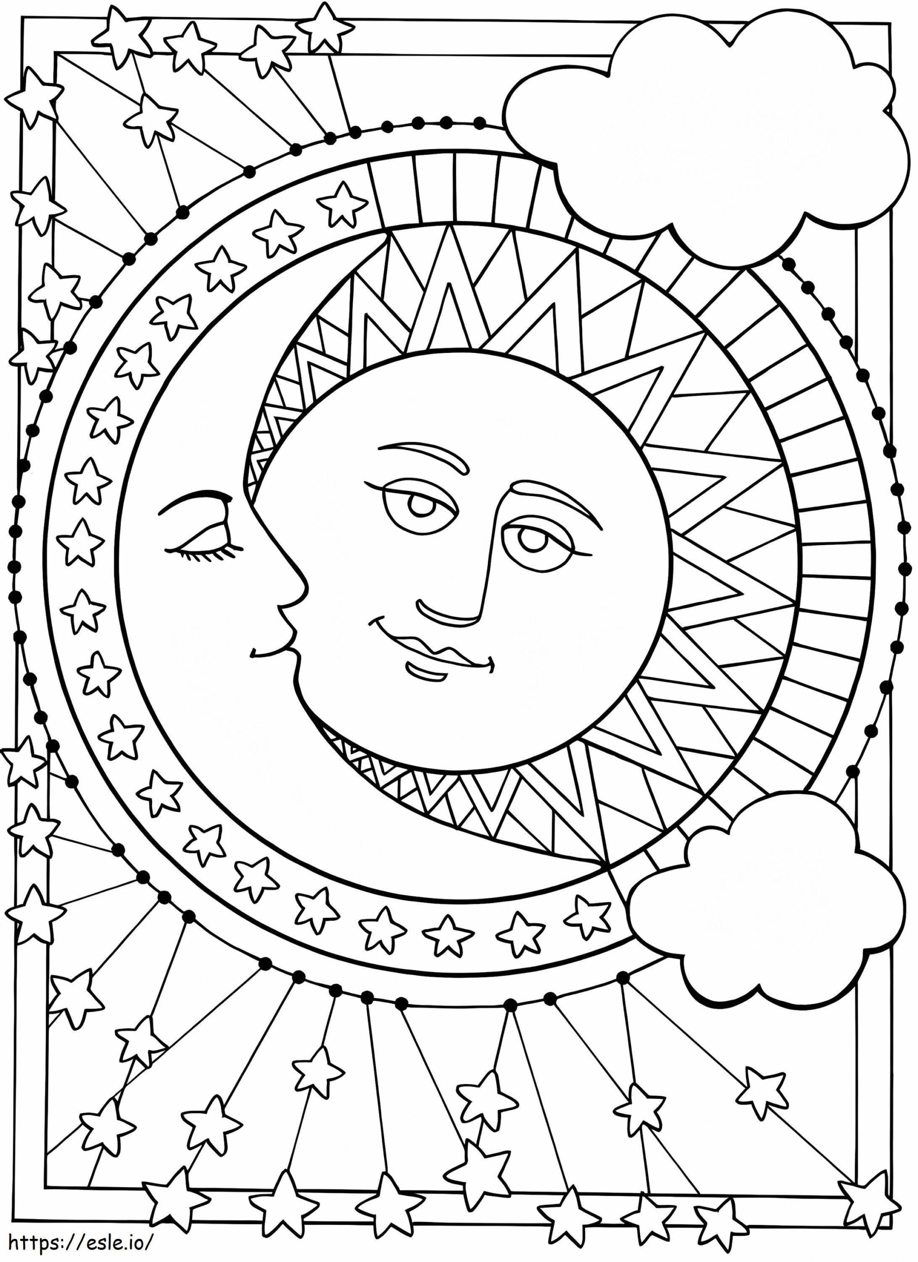 Free Sun And Moon For Adult Coloring Page Free Sun And Moon For Adult Coloring Page