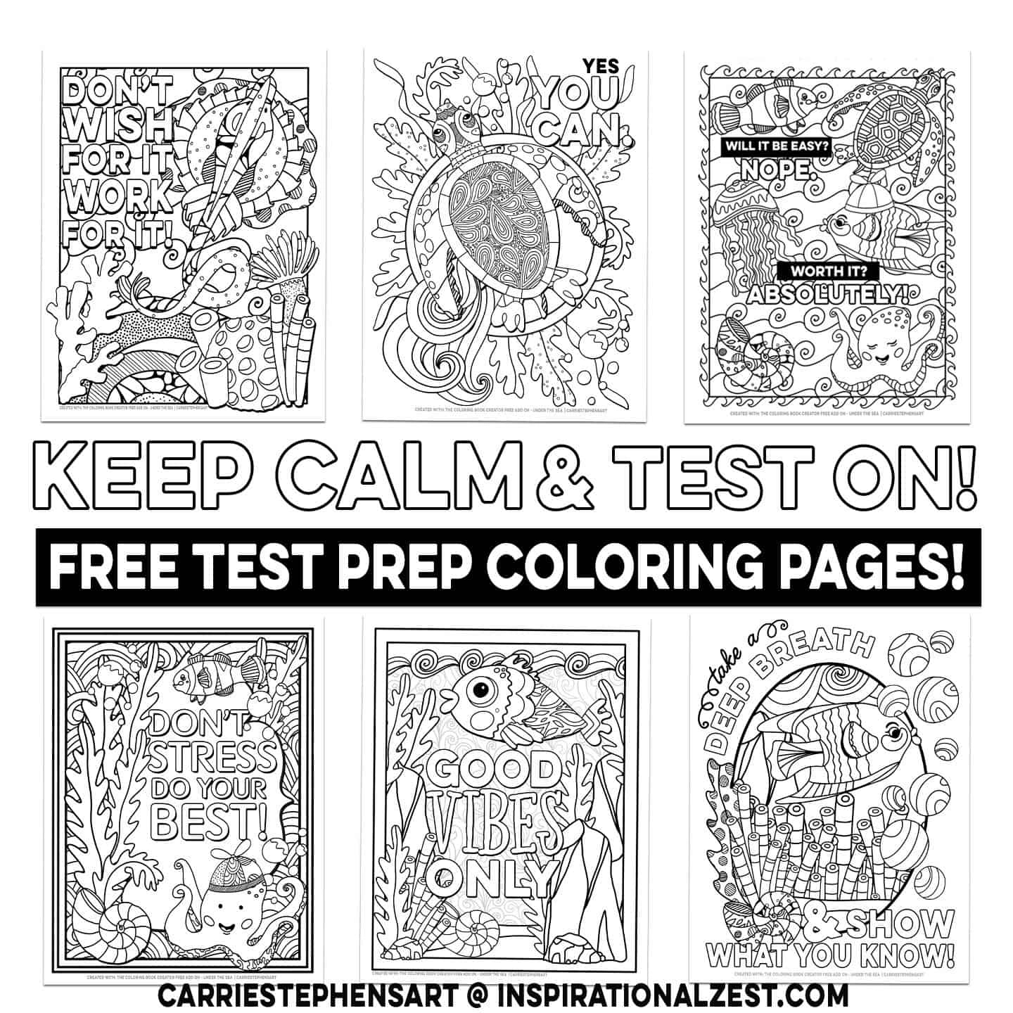 Free Testing Coloring Pages For Students Motivational Quotes