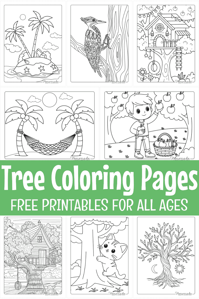 Free Tree Coloring Pages PDF Printables Free Tree Coloring Pages PDF Printables