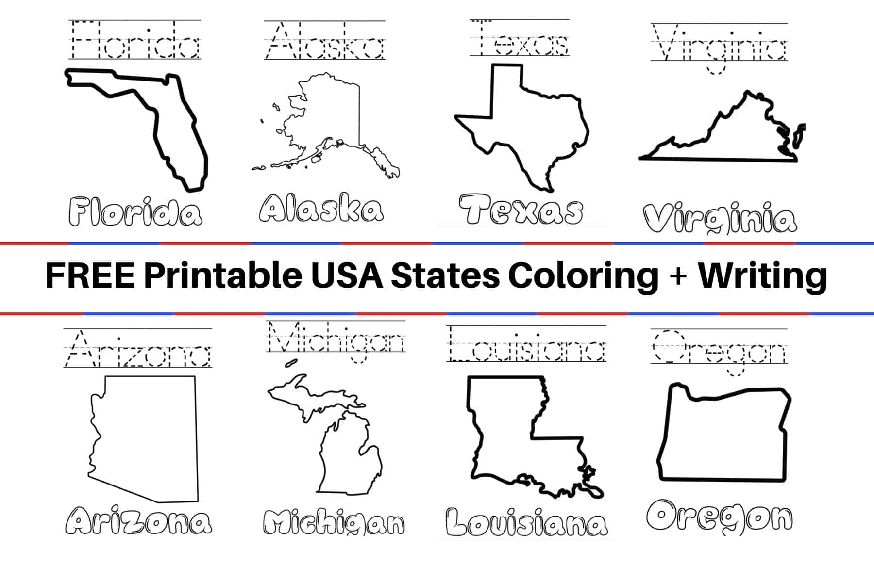 50 States Coloring Pages Printable 50 States Coloring Pages Printable