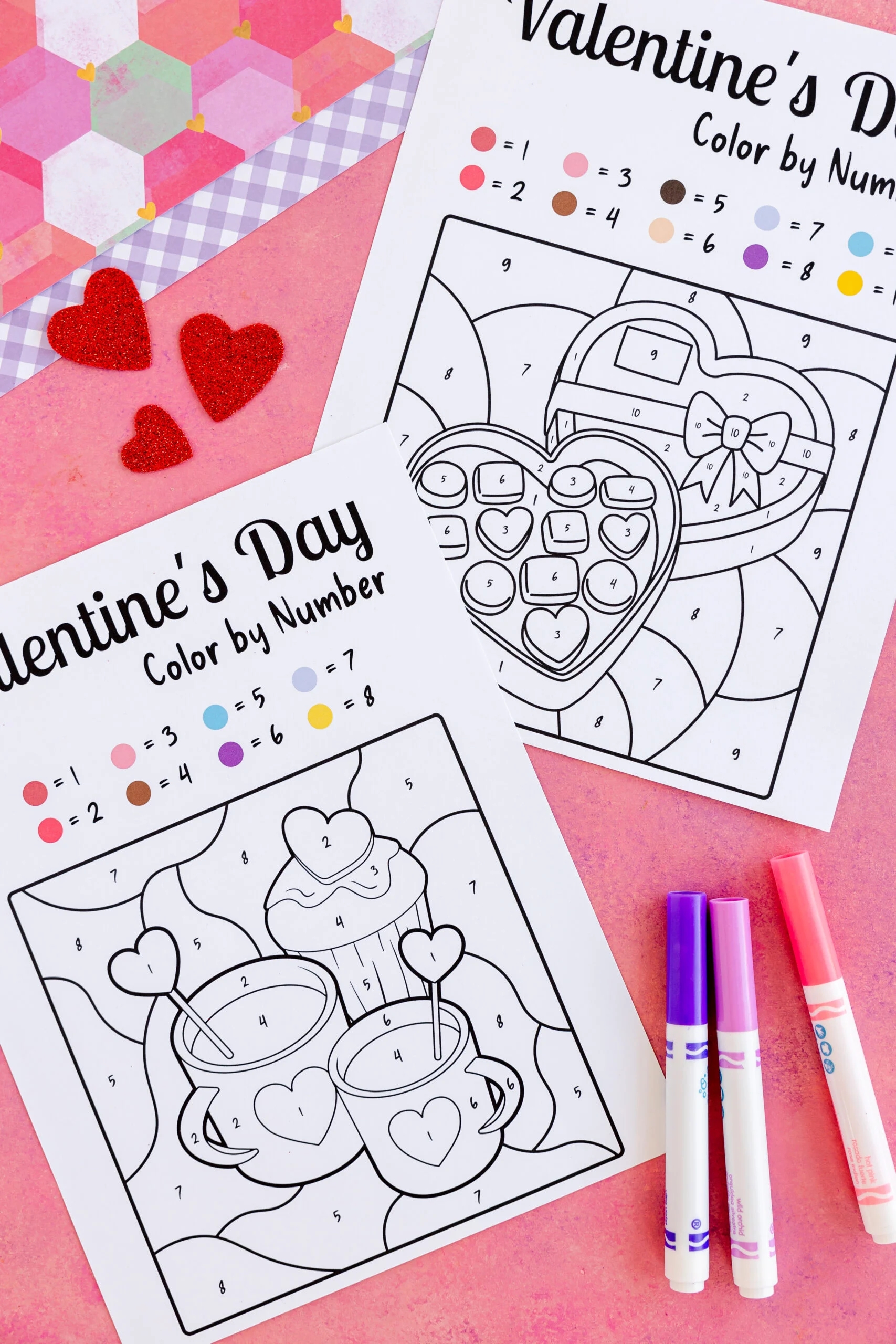 Free Valentine s Day Color By Number Pages Play Party Plan