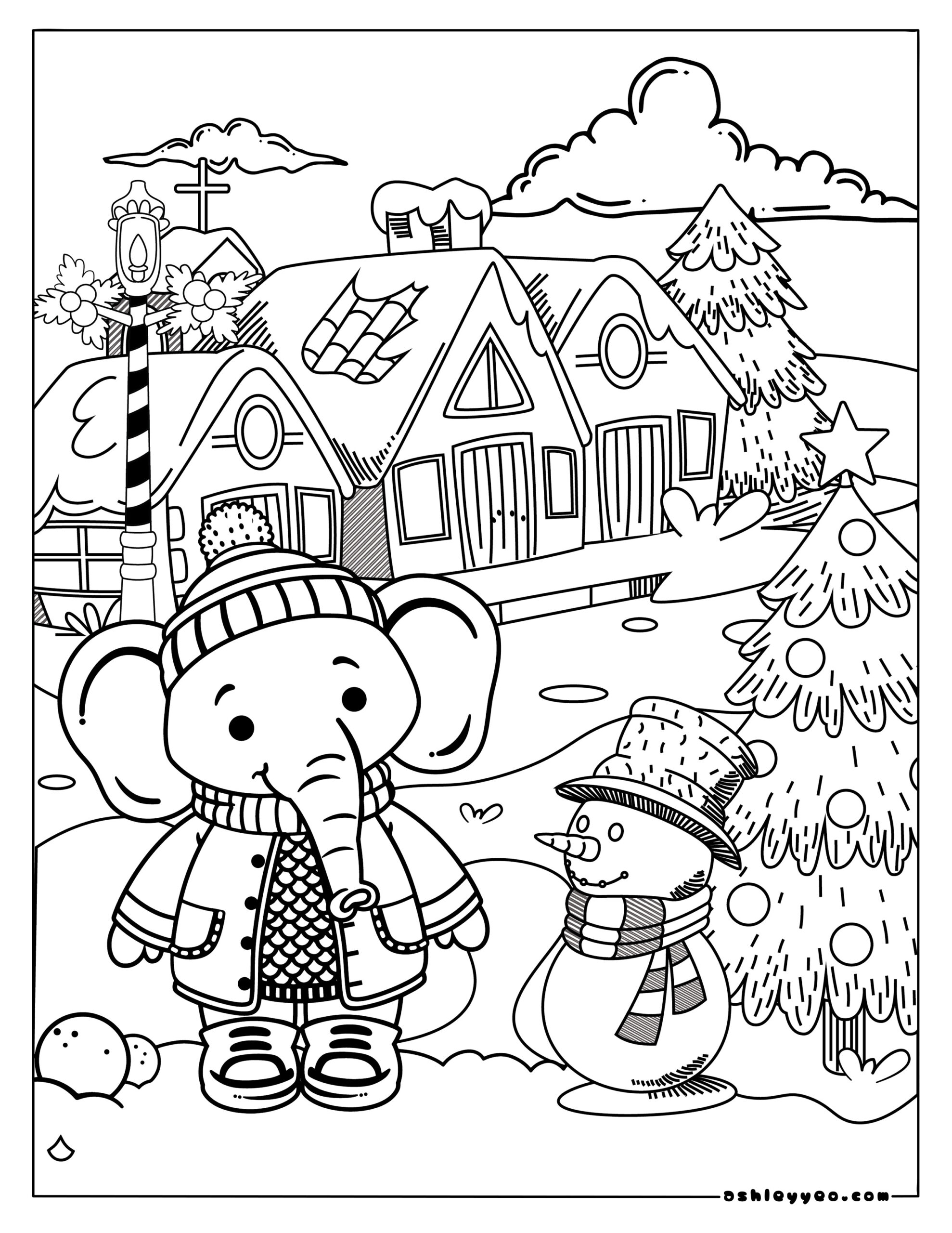 Free Winter Coloring Pages For Kids And Adults Ashley Yeo
