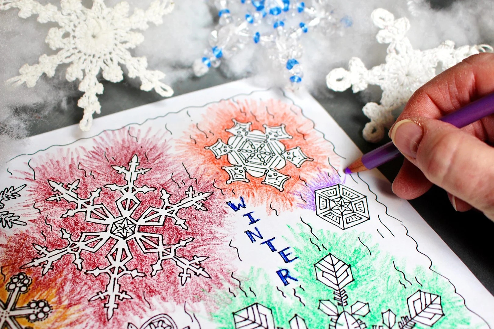Free Winter Snowflake Coloring Page Welcome To Nana s