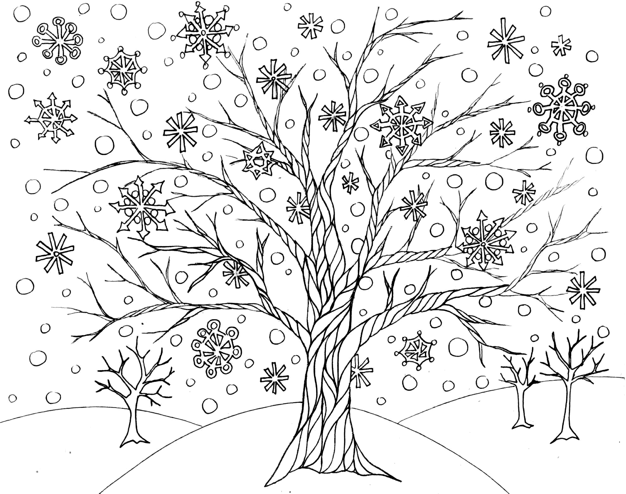 Free Winter Tree Coloring Page From Victory Road Free Winter Tree Coloring Page From Victory Road