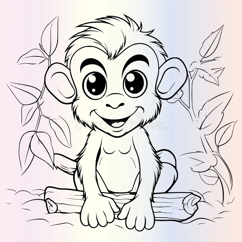 Monkey Coloring Page Printable Monkey Coloring Page Printable