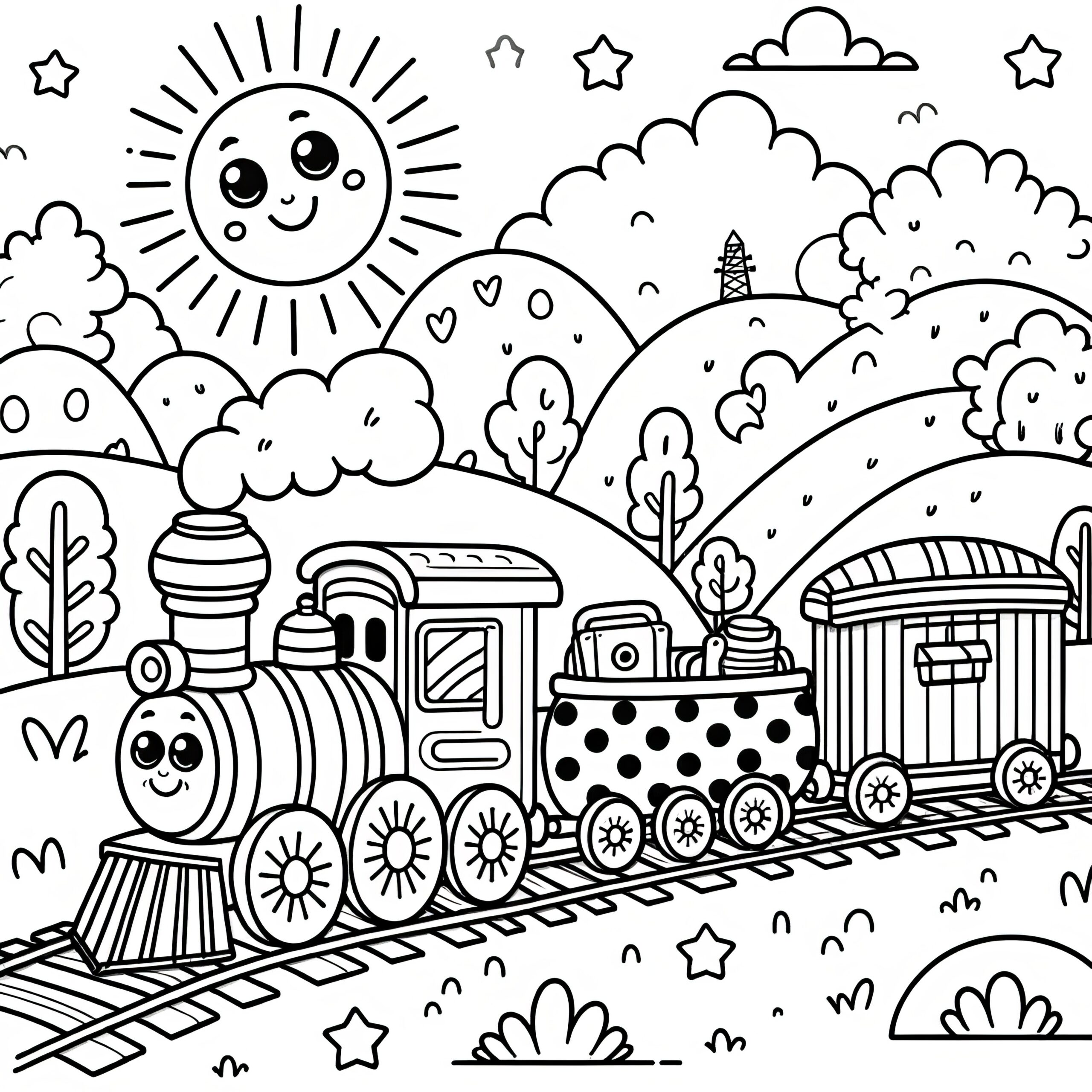 Train Coloring Page Free