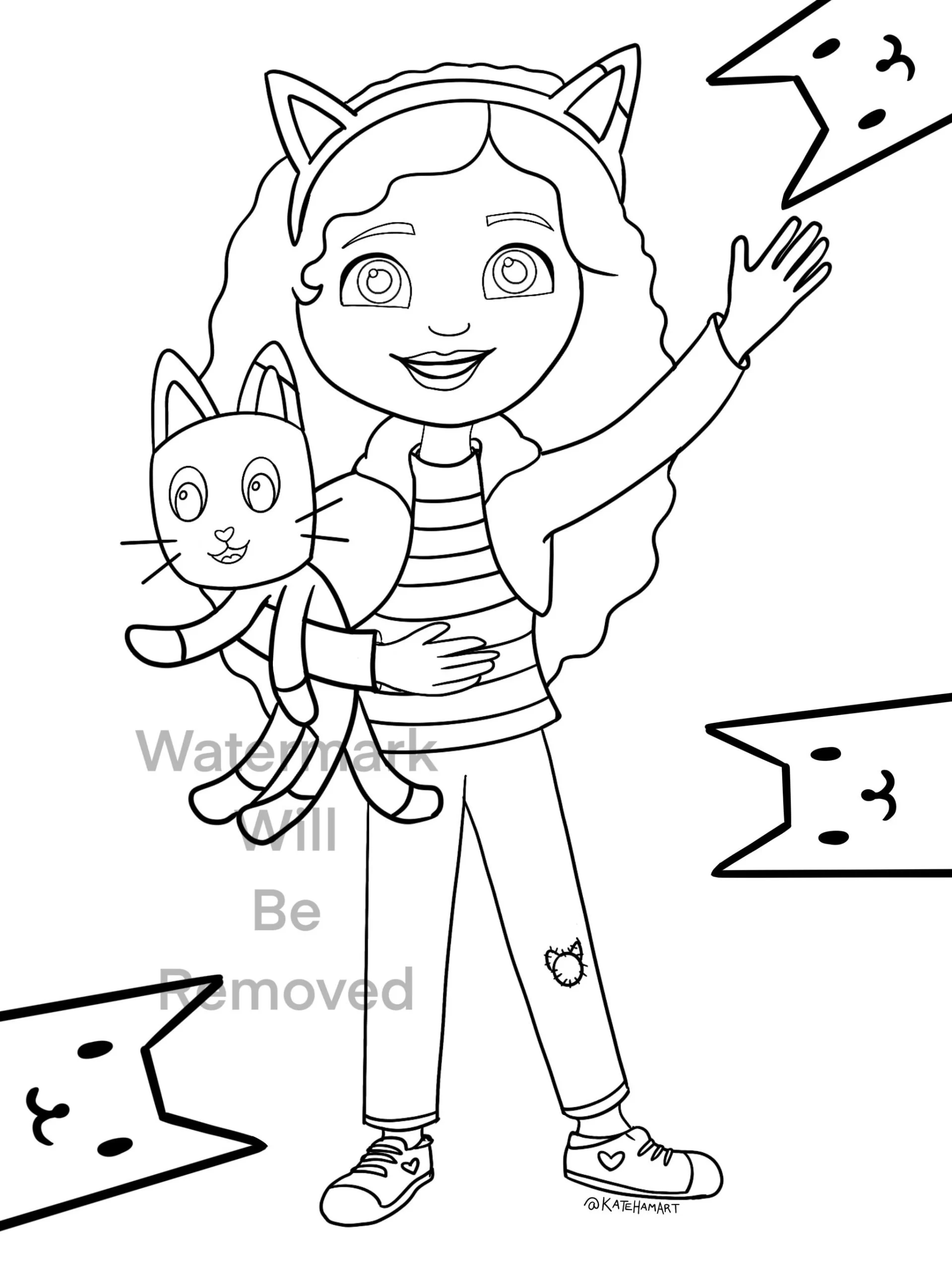 Gabby's Dollhouse Printable Coloring Pages