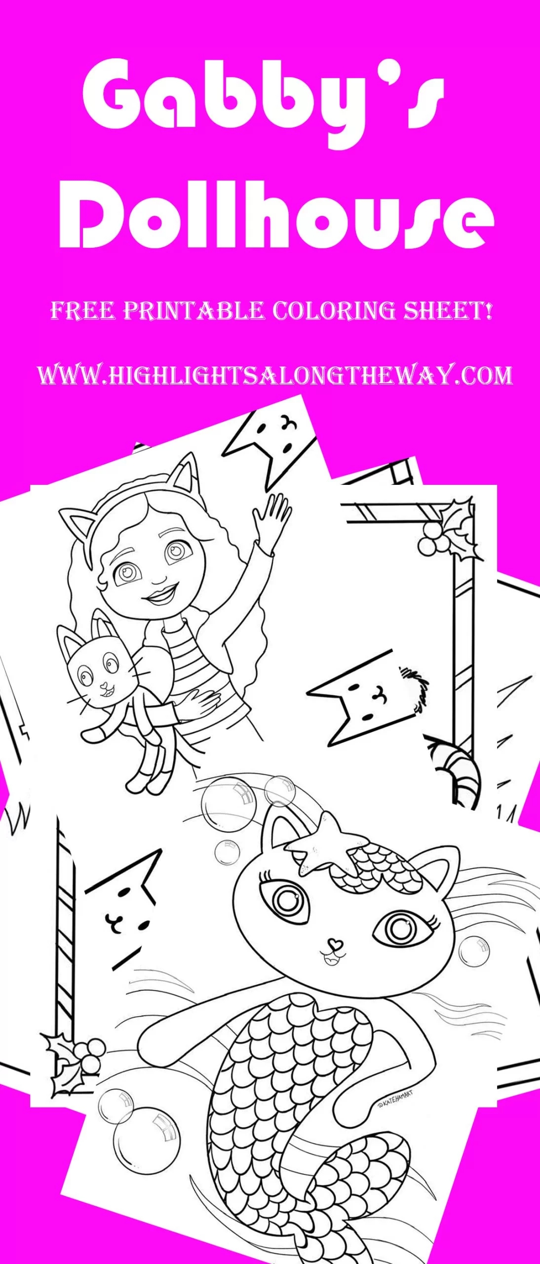 Gabby s Dollhouse Printable Coloring Activity Sheets