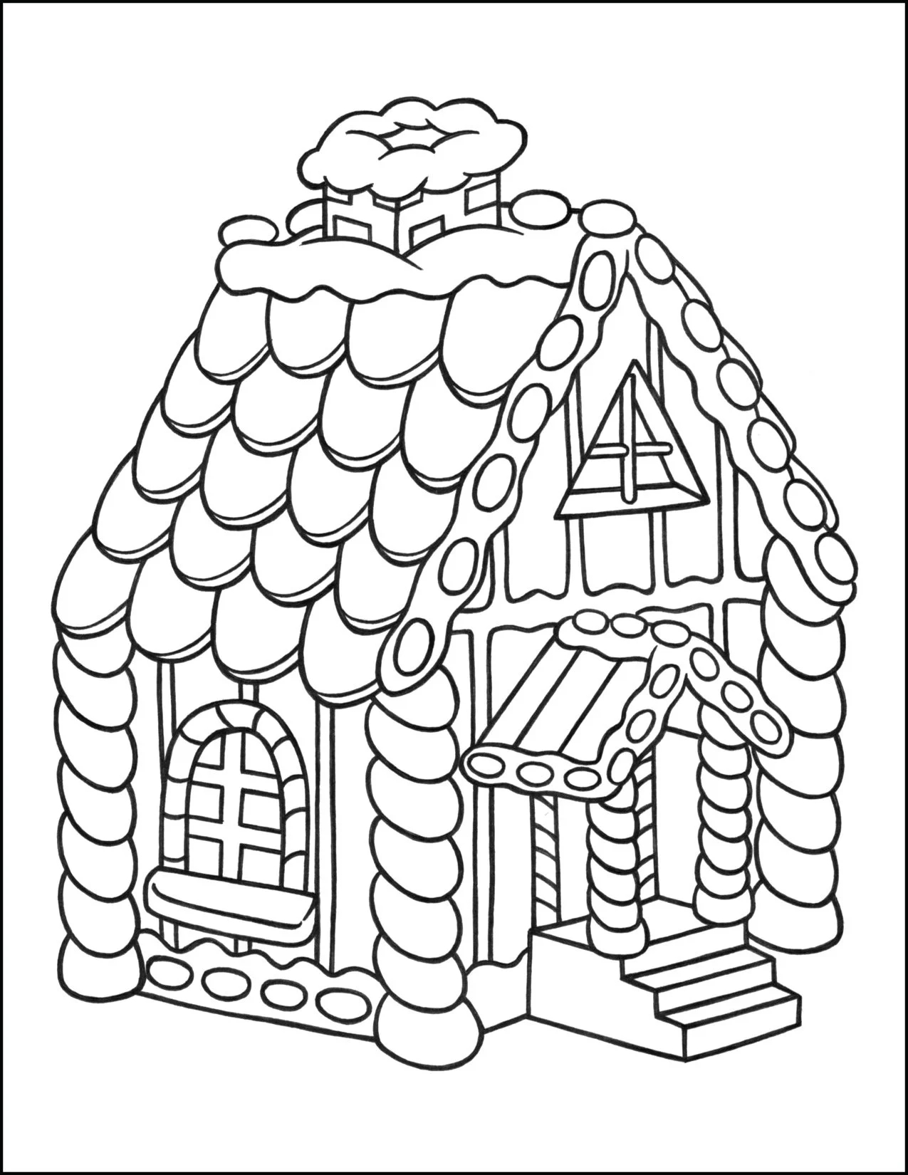 Free Printable Christmas Gingerbread House Coloring Pages