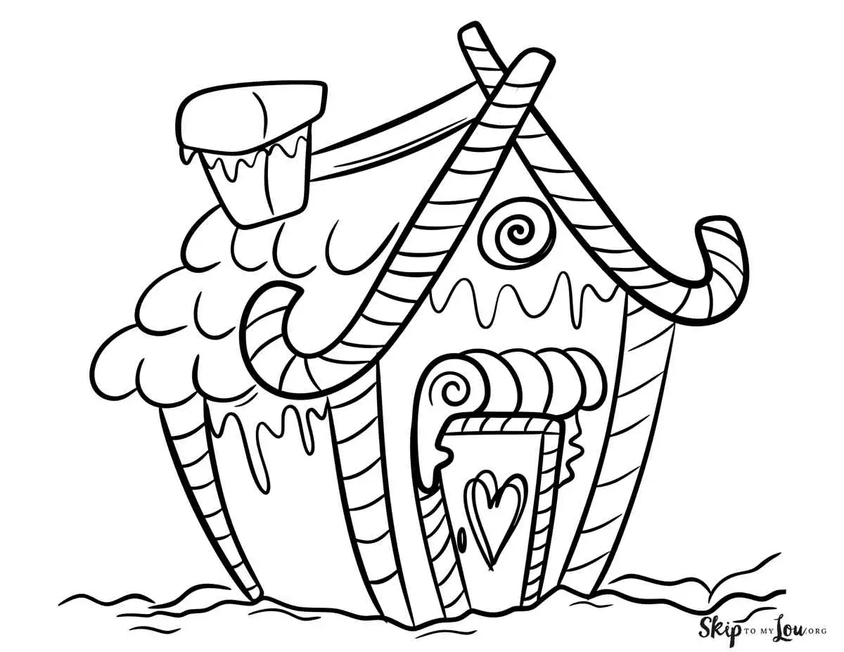 Gingerbread House Coloring Pages Skip To My Lou