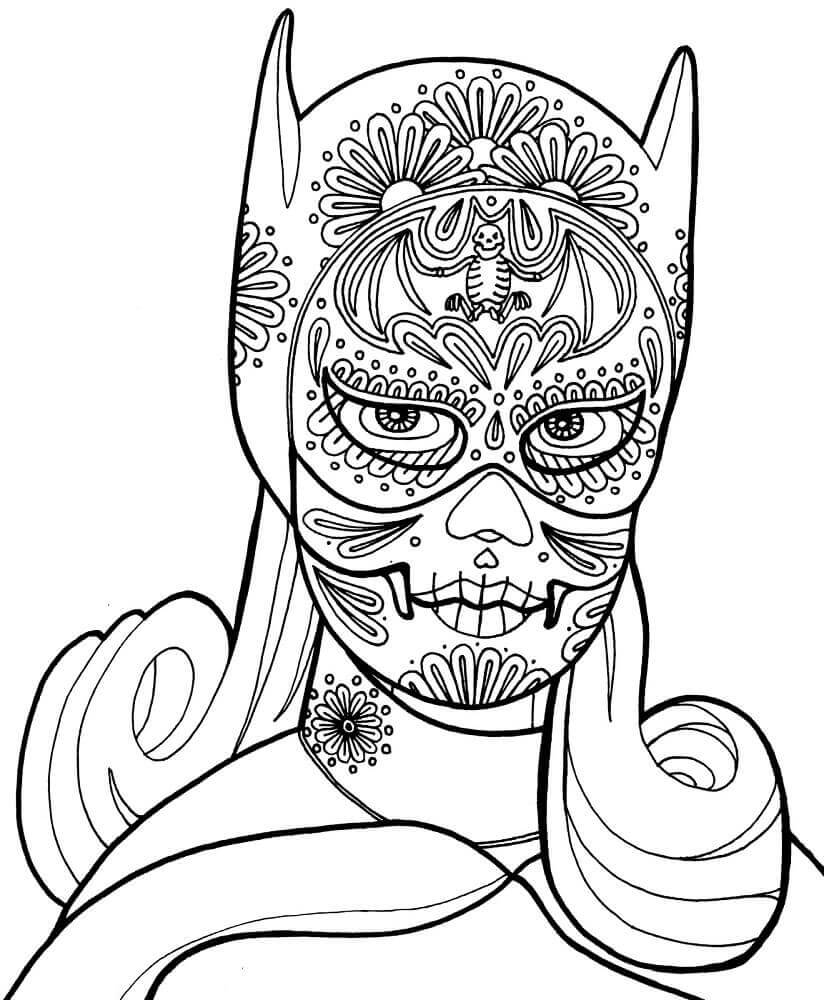 Girl Sugar Skull Coloring Page Download Print Or Color Online For Free