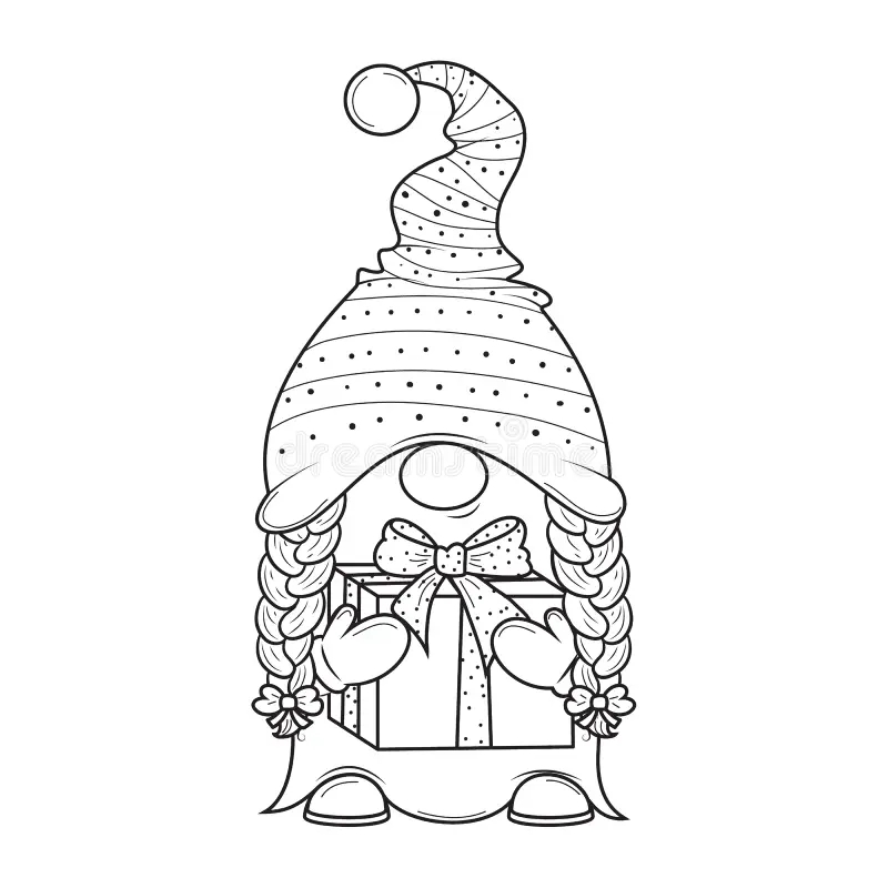 Christmas Gnome Coloring Pages Printable