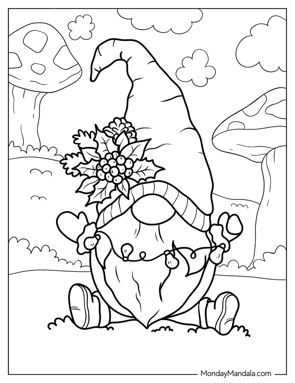 Gnomes Coloring Pages 100 Free Printables Worksheets Library