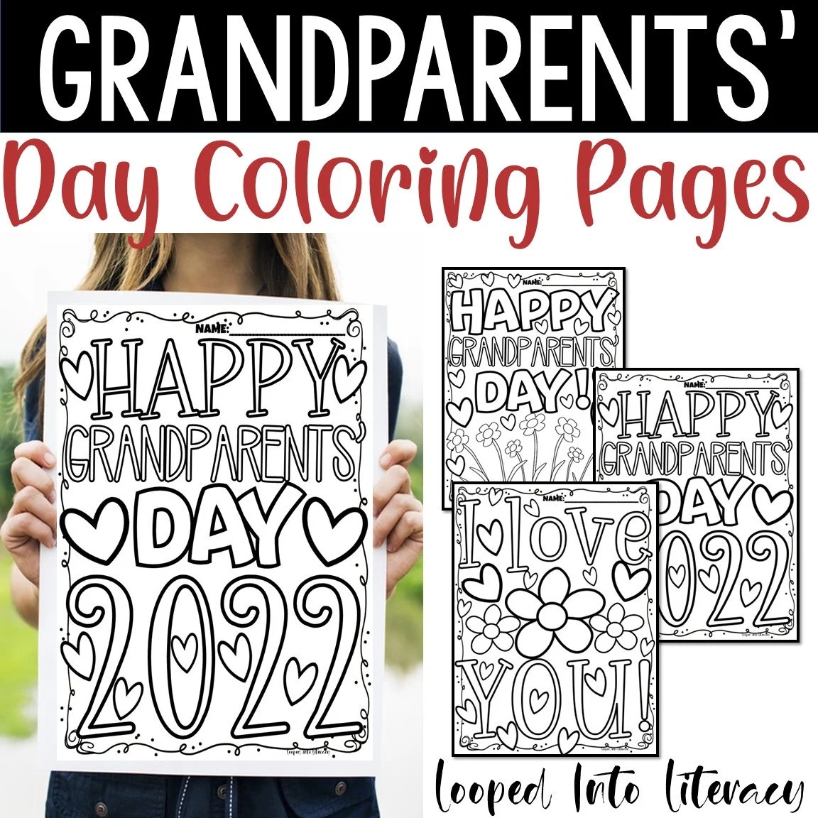 Grandparents Day Coloring Pages And or Posters Hard Copy 11 X 17 Etsy
