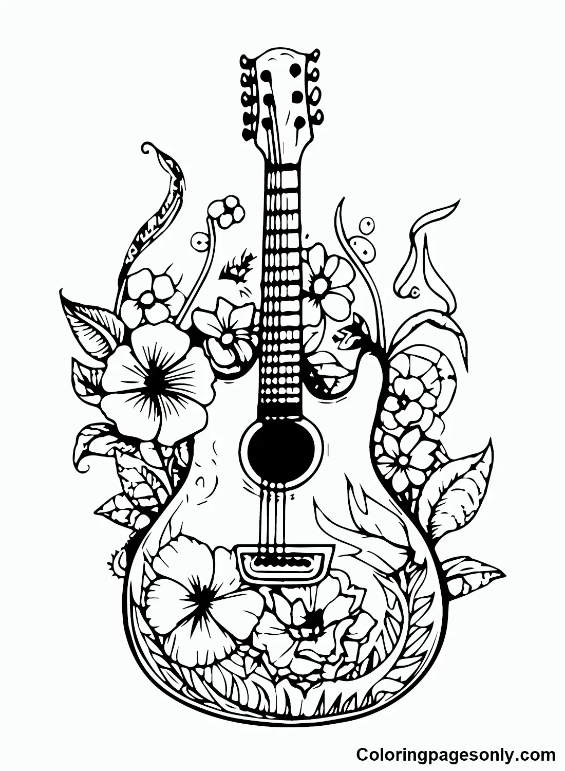 Guitar Coloring Pages To Print Free Printable Coloring Pages
