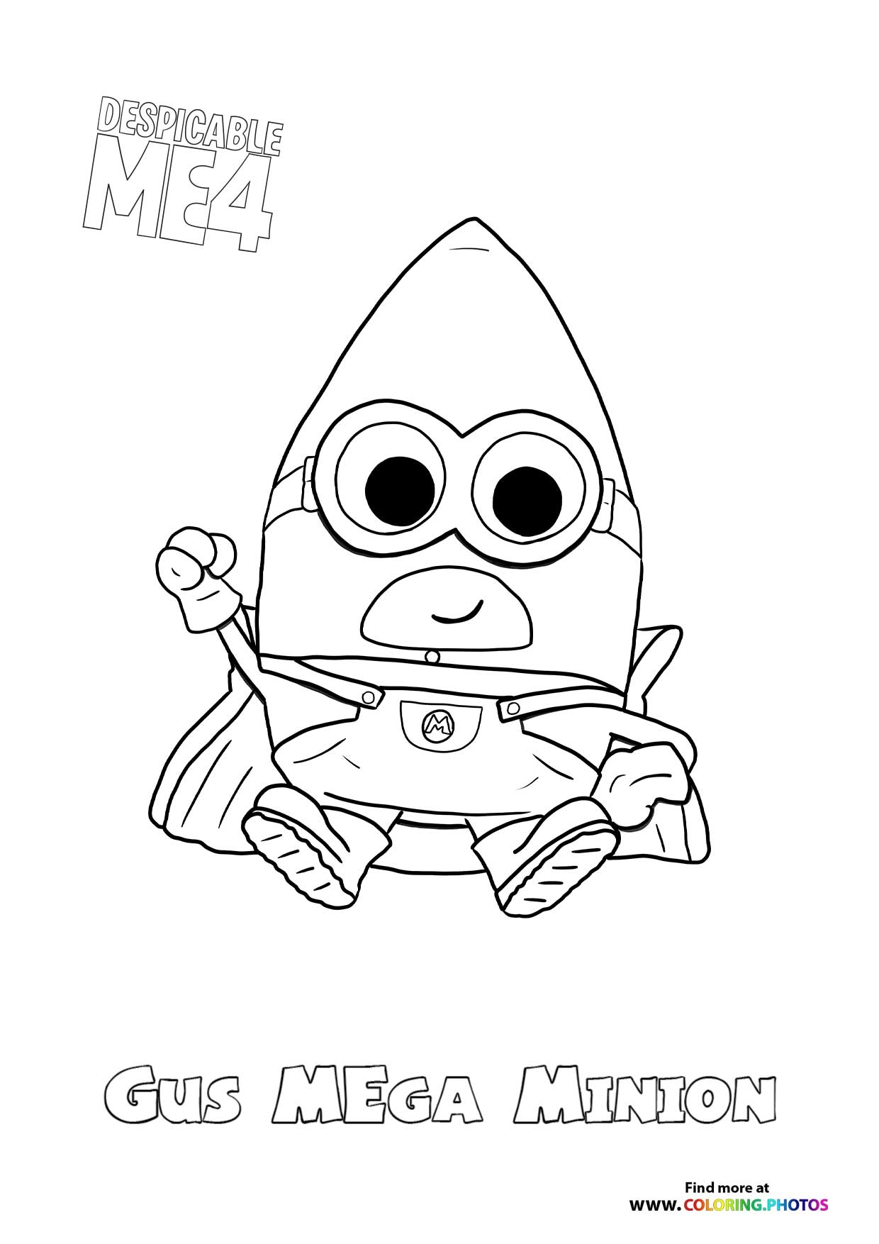 Gus Mega Minion Despicable Me 4 Coloring Pages For Kids