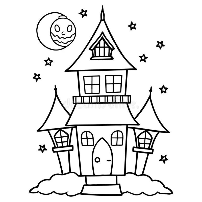 Free Printable Haunted House Coloring Pages