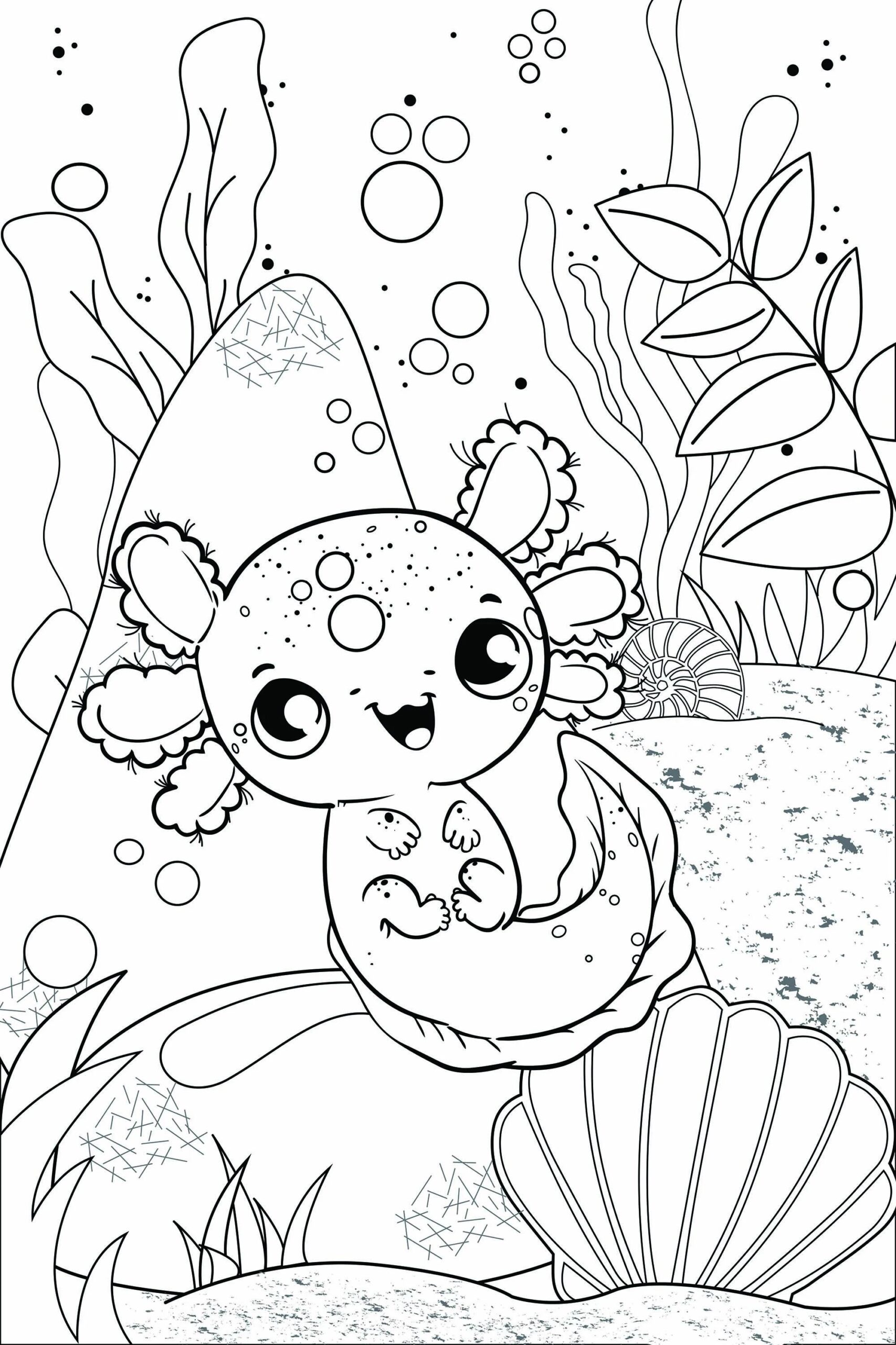 Free Axolotl Coloring Pages