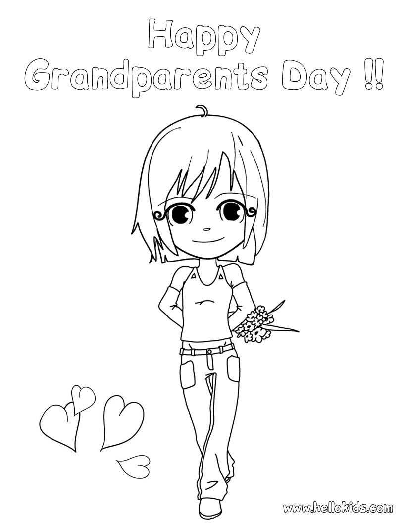 Happy Grandparents Day Coloring Pages Hellokids