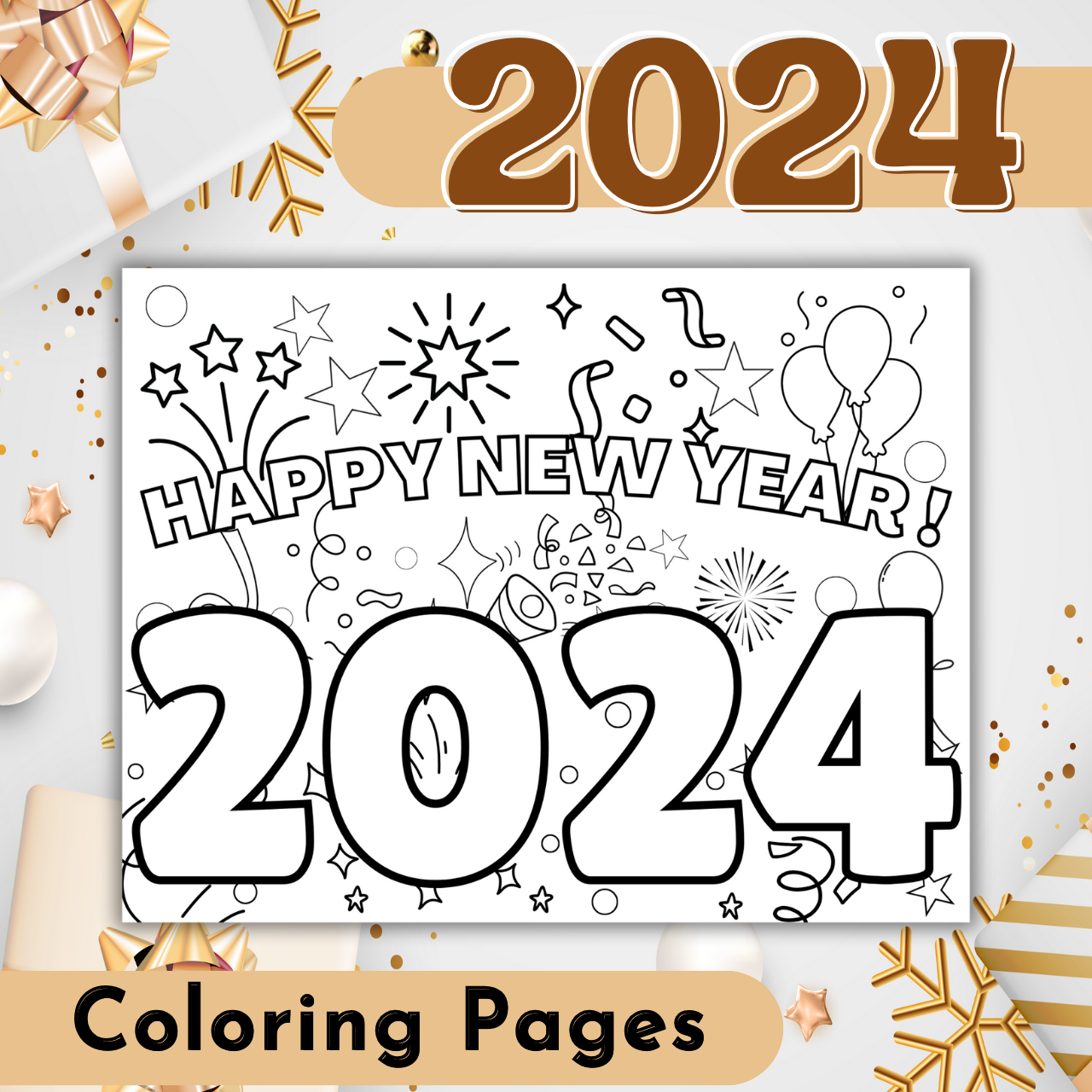 Happy New Year 2024 Coloring Pages 2024 Coloring Sheets 2024 Happy New Year 2024 Coloring Pages 2024 Coloring Sheets 2024