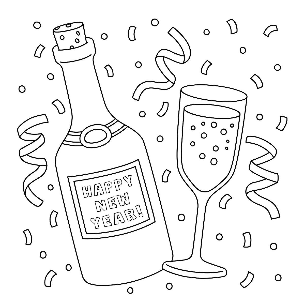 Free New Year Coloring Pages Free New Year Coloring Pages