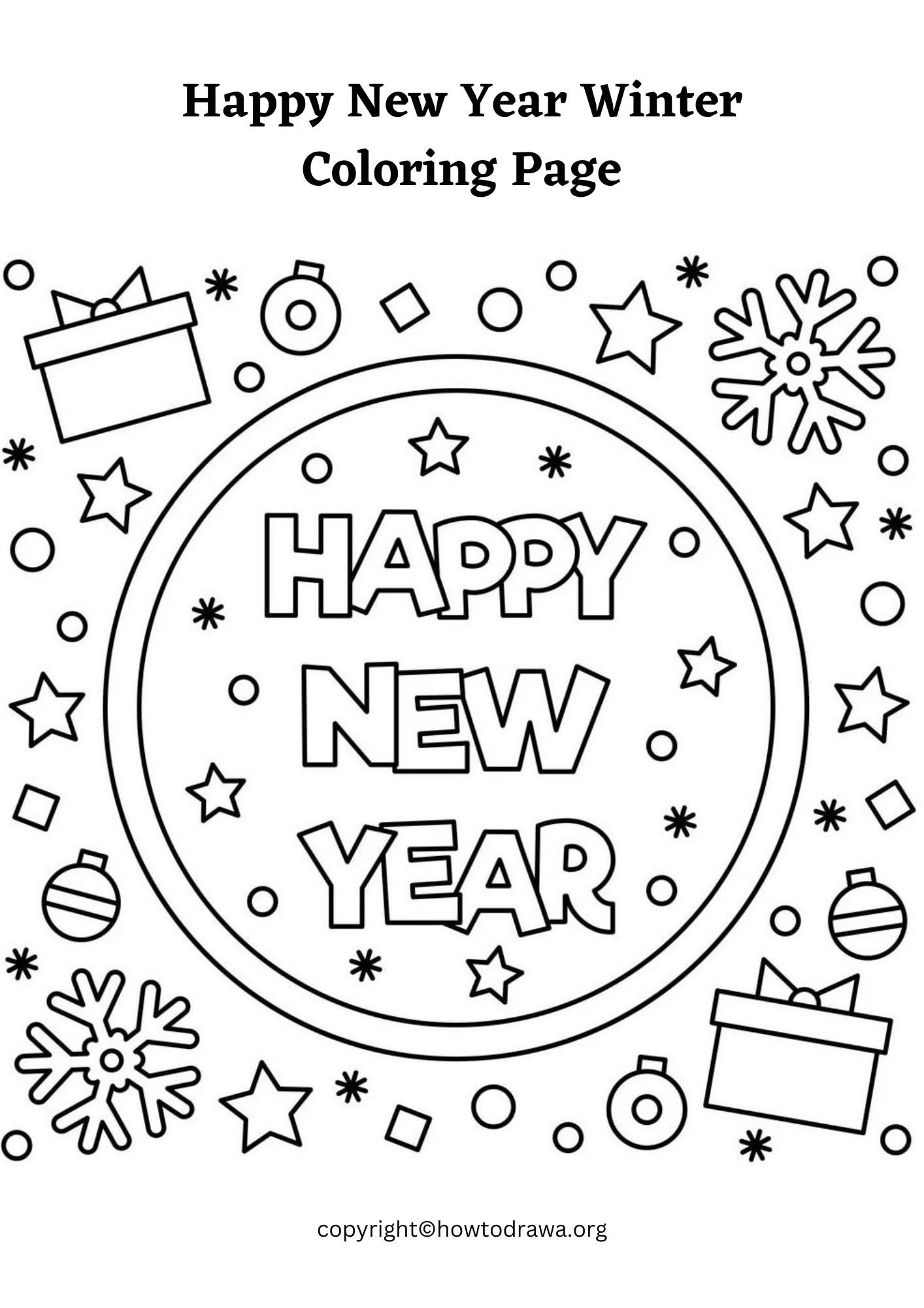 Free Coloring Pages Happy New Year Free Coloring Pages Happy New Year