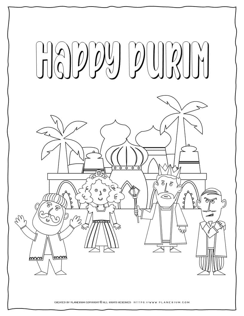 Happy Purim Coloring Page Planerium Happy Purim Coloring Page Planerium