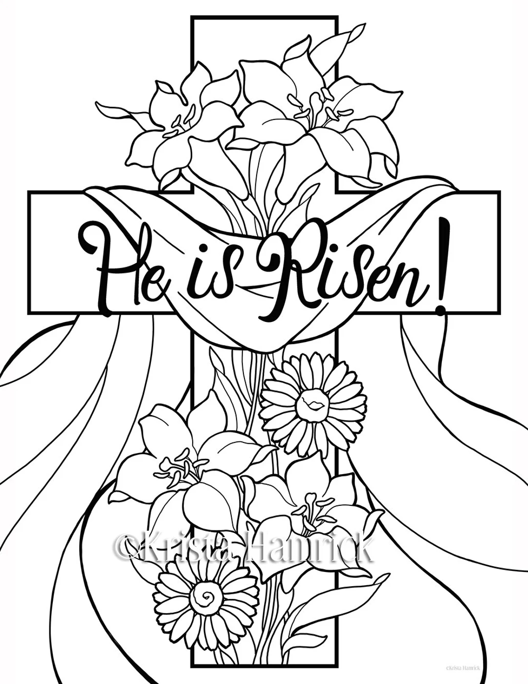 He Is Risen 2 Easter Coloring Pages For Children Etsy Ireland