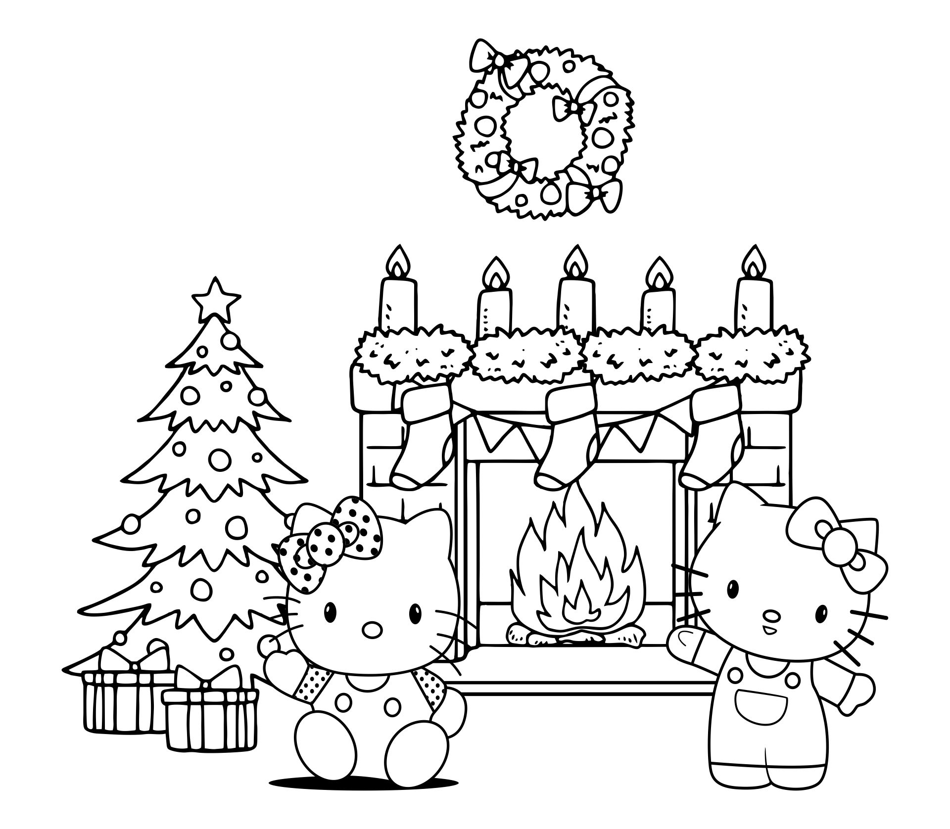 Hello Kitty Christmas Coloring Pages 10 Free PDF Printables Printablee